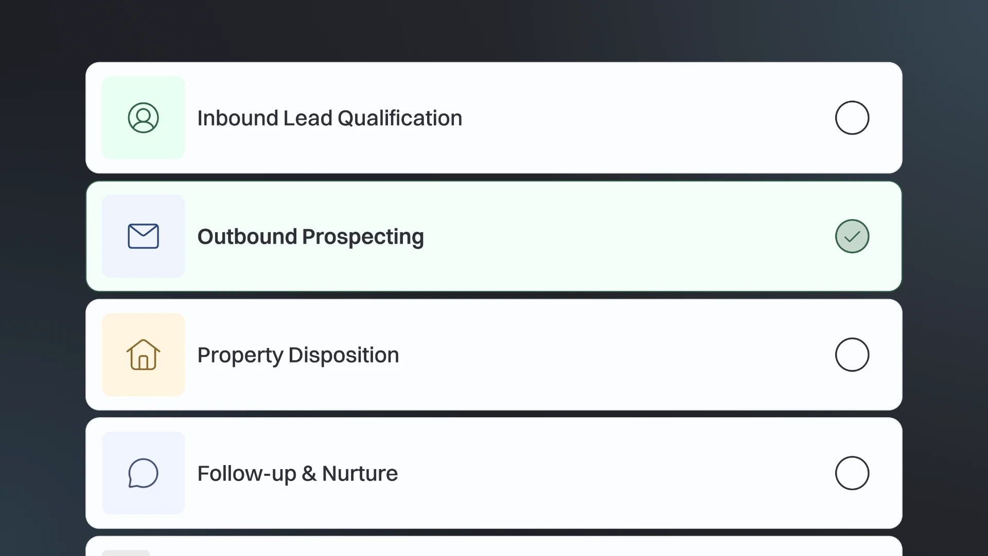 Rafi playbook selection interface